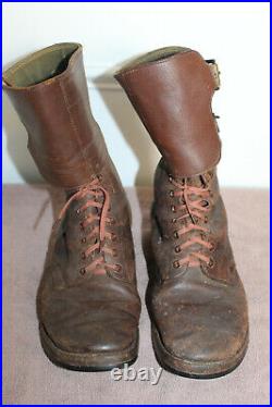 Scarce Original WW2 U. S. Army Double Buckle Combat Boots, Named & Size 8-1/2 E