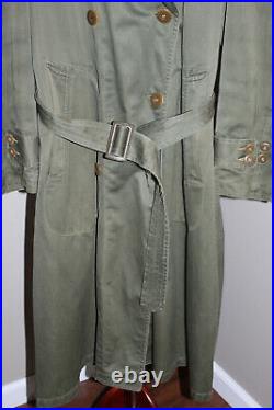 Scarce Original WW2 U. S. Army Officers OD Trench Coat withBelt, Hood & Wool Liner