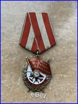The Red Banner Order 100% Original Russian Army Medal Badge Ww2 Wwii Ussr Soviet
