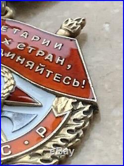 The Red Banner Order 100% Original Russian Army Medal Badge Ww2 Wwii Ussr Soviet