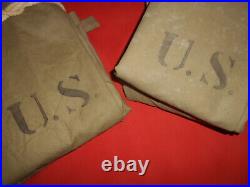 U. S. ARMY 1942 WWII TENT, 2 X 1/2 (Pup Tent), Two shelters 1942 SAME FACTORY