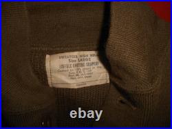 U. S. ARMY 1945 WWII -SWEATERS, HIGH NECK Size LARGE