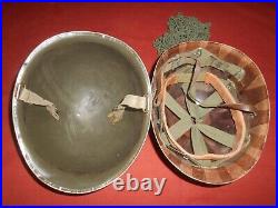 U. S. ARMY VTG Front Seam WWII M1 Helmet & liner'CAPAC' WWII''used'