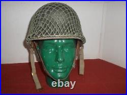 U. S. ARMY VTG Front Seam WWII M1 Helmet & liner'CAPAC' WWII''used'