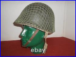 U. S. ARMY VTG Front Seam WWII M1 Helmet & liner'CAPAC' WWII''used'