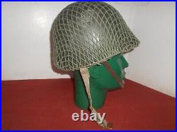 U. S. ARMY VTG Front Seam WWII M1 Helmet & liner'CAPAC' WWII''used'