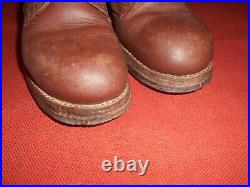 U. S. ARMY WWII Shoes Leather Boots Infantry Boots Brown WWII Size 9 EE