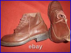 U. S. ARMY WWII Shoes Leather Boots Infantry Boots Brown WWII Size 9 EE