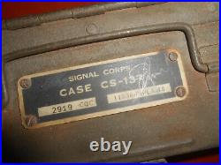 U. S. ARMY WWII Vintage Signal Corps Crystal Case CS-137 & 80 Crystal Frequency