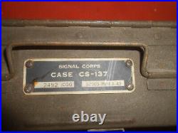 U. S. ARMY WWII Vintage Signal Corps Crystal Case CS-137 & 93 Crystal Frequency