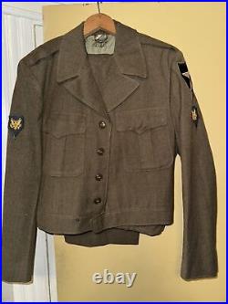 US ARMY WWII Uniform 2nd Infantry Ike Jacket & Pants E-4 Specialist