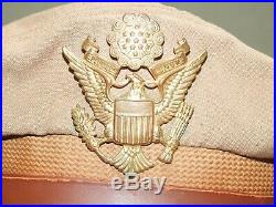 US Army AAF WW2 PILOT BANCROFT TAN TROPICAL WORSTED WOOL 50 MISSION CRUSH CAP