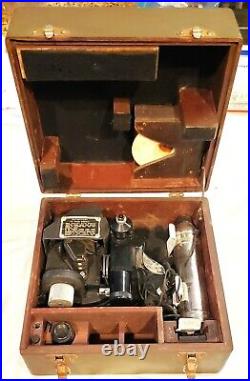 US Army Airforce WWII Fairchild A-10 Sextant in Wooden Box withPower Supply Discs