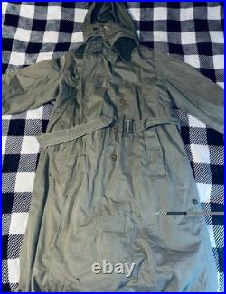 US Army M-1943 Cold Weather Field Jacket Hooded Olive Green WWII Original