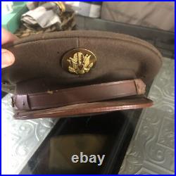 US Army WW II Hat, Wool FieldShirt 14½ 32, Pants W32 L29 & Brown Shirt 15½ 33