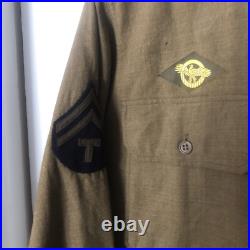 US Army WW II Hat, Wool FieldShirt 14½ 32, Pants W32 L29 & Brown Shirt 15½ 33