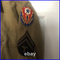 US Army WW II Hat, Wool FieldShirt 14½ 32, Pants W32 L29 & Brown Shirt 15½ 33
