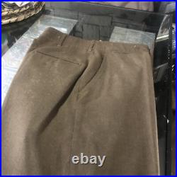 US Army WW II Hat, Wool FieldShirt 14½ 32, Pants W32 L29 & Brown Shirt 15½ 33