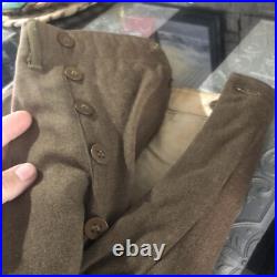 US Army WW II Hat, Wool FieldShirt 14½ 32, Pants W32 L29 & Brown Shirt 15½ 33