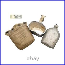 US Army WW2 Airborne Canteen, Khaki Cover & Cup Set Original WW2 Dated
