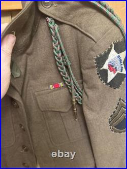 US Army WWII 2nd Div / 6th Army Staff Sgt Ike Jacket Uniform Size 32R & Extra
