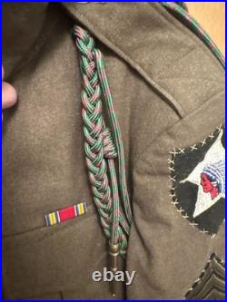 US Army WWII 2nd Div / 6th Army Staff Sgt Ike Jacket Uniform Size 32R & Extra