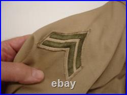 US Army WWII Korea Shirt 1946 Khaki Cotton Patches Ribbons 8th Army 14 1/2 X 33