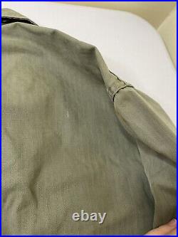 US Army WWII Worn HBT Jacket May 4, 1945 Sz. S
