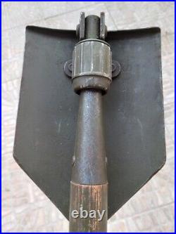 US Army folding shovel from 1945. With yugoslav made canvas holder
