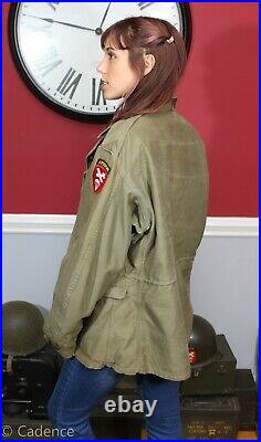 US WW2 Army Airborne Command M43 Field Combat Jacket Laundry Mark 34R Cool! J333