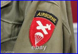 US WW2 Army Airborne Command M43 Field Combat Jacket Laundry Mark 34R Cool! J333