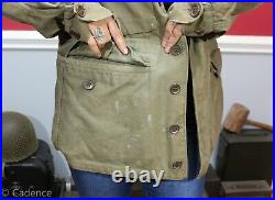 US WW2 Army Airborne Command M43 Field Combat Jacket Laundry Mark 34R Cool! J333