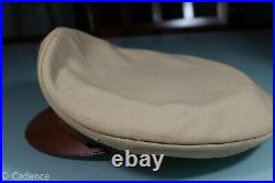 US WW2 Army Officer's Featherweight Crusher Style Khaki Wool Visor Hat Cap 7 1/2