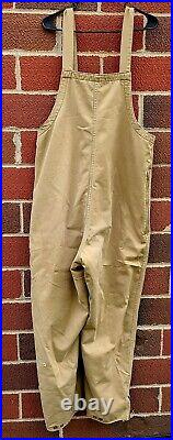 US WW2 Army Tanker Bibs Sz L 1944 Worn Rare WWII Pants Trousers Overalls 40s USN