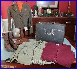 US WW2 Women's Army Corps WAC Nurse's Trunk Group British Made Ike Jacket Boots