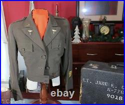 US WW2 Women's Army Corps WAC Nurse's Trunk Group British Made Ike Jacket Boots