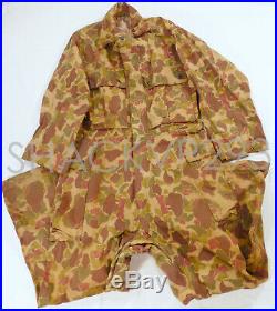 US WWII Army / USMC M1942'Frogskin' HBT Coverall One Piece Camouflage 36R