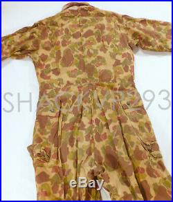 US WWII Army / USMC M1942'Frogskin' HBT Coverall One Piece Camouflage 36R