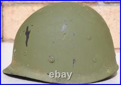 Us Army Ww2 M-1 Combat Helmet Early Westinghouse Liner Silver Rayon Webbing