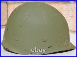 Us Army Ww2 M-1 Combat Helmet Early Westinghouse Liner Silver Rayon Webbing