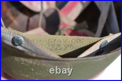 Us Army Ww2 M-1 Combat Helmet Early Westinghouse Liner Silver Rayon Webbing