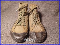 Us Army Wwii Canvas Jungle Shoes Size 6.5 Dated Oct 1st 1945