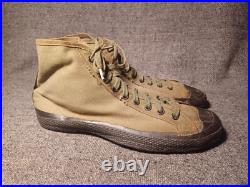 Us Army Wwii Canvas Jungle Shoes Size 6.5 Dated Oct 1st 1945