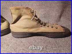Us Army Wwii Canvas Jungle Shoes Size 6.5 Dated Oct 1st 1945