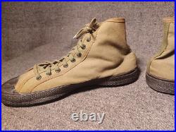 Us Army Wwii Canvas Jungle Shoes Size 6.5 Dated Oct 1st 1945
