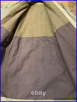 VG Original WWII U. S. Army Overcoat Hooded Parka & Brown Pile Liner Size 40 OD