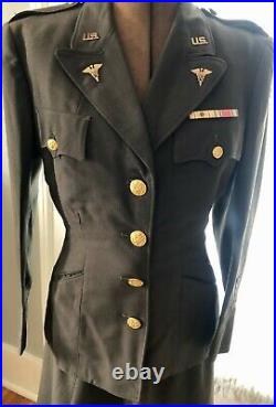 VINTAGE 1943 WW2 ARMY NURSE UNIFORM JACKET & SKIRT With