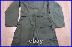 VINTAGE WW2 HBT 13 STAR Army Green Military COVERALLS 36 R Measure 34 x 32