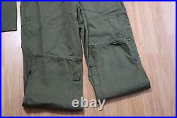 VINTAGE WW2 HBT 13 STAR Army Green Military COVERALLS 36 R Measure 34 x 32