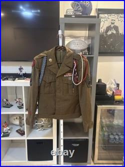 VINTAGE WWII US Army Infantry Sergeant Service Jacket PUC Medal Blue Cord 36L